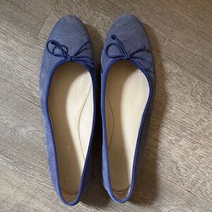 Anthropologie Guilhermina blue leather flats size 8
